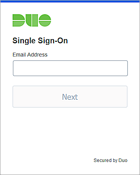 Screenshot of Duo SSO login page
